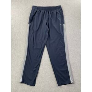 Champion Pants Mens XL Navy Blue Gray Track Pants Joggers Zip Ankle Drawstring